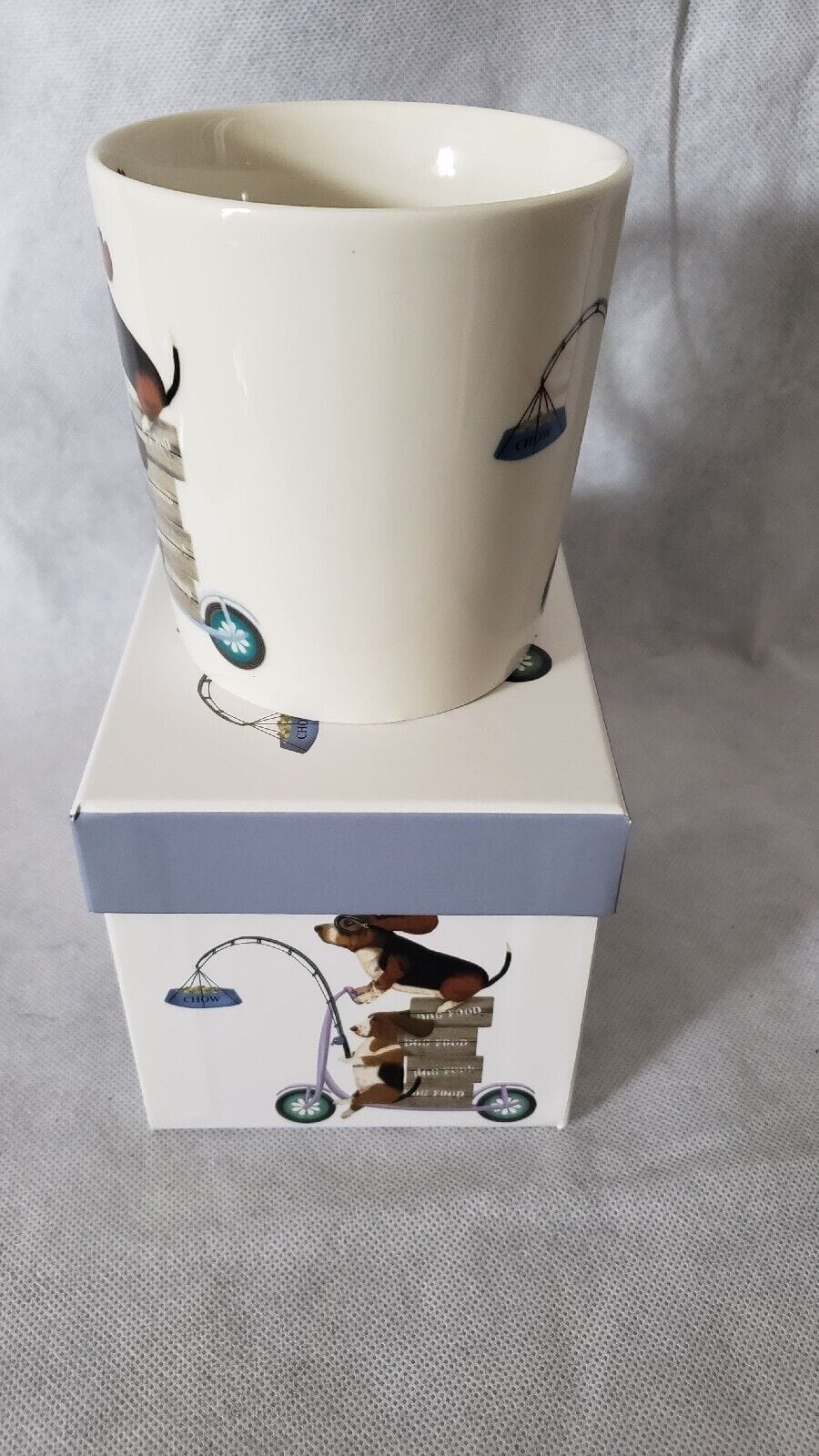 Fab‑Funky Basset Hound Scooter Mug – Porcelain Coffee/Tea Cup – Dog Art Print - Image 13