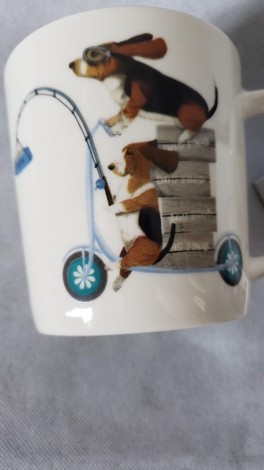 Fab‑Funky Basset Hound Scooter Mug – Porcelain Coffee/Tea Cup – Dog Art Print - Image 20