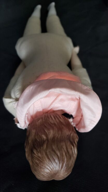 Pinkie Bisque Porcelain Vintage Colonial Girl Pink Bonnet Yield House Doll Kit - Image 7