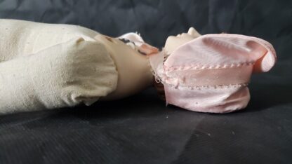 Pinkie Bisque Porcelain Vintage Colonial Girl Pink Bonnet Yield House Doll Kit - Image 13