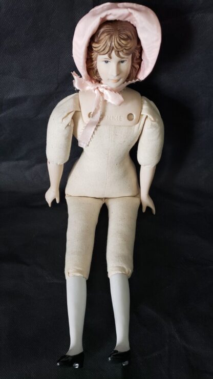 Pinkie Bisque Porcelain Vintage Colonial Girl Pink Bonnet Yield House Doll Kit - Image 18