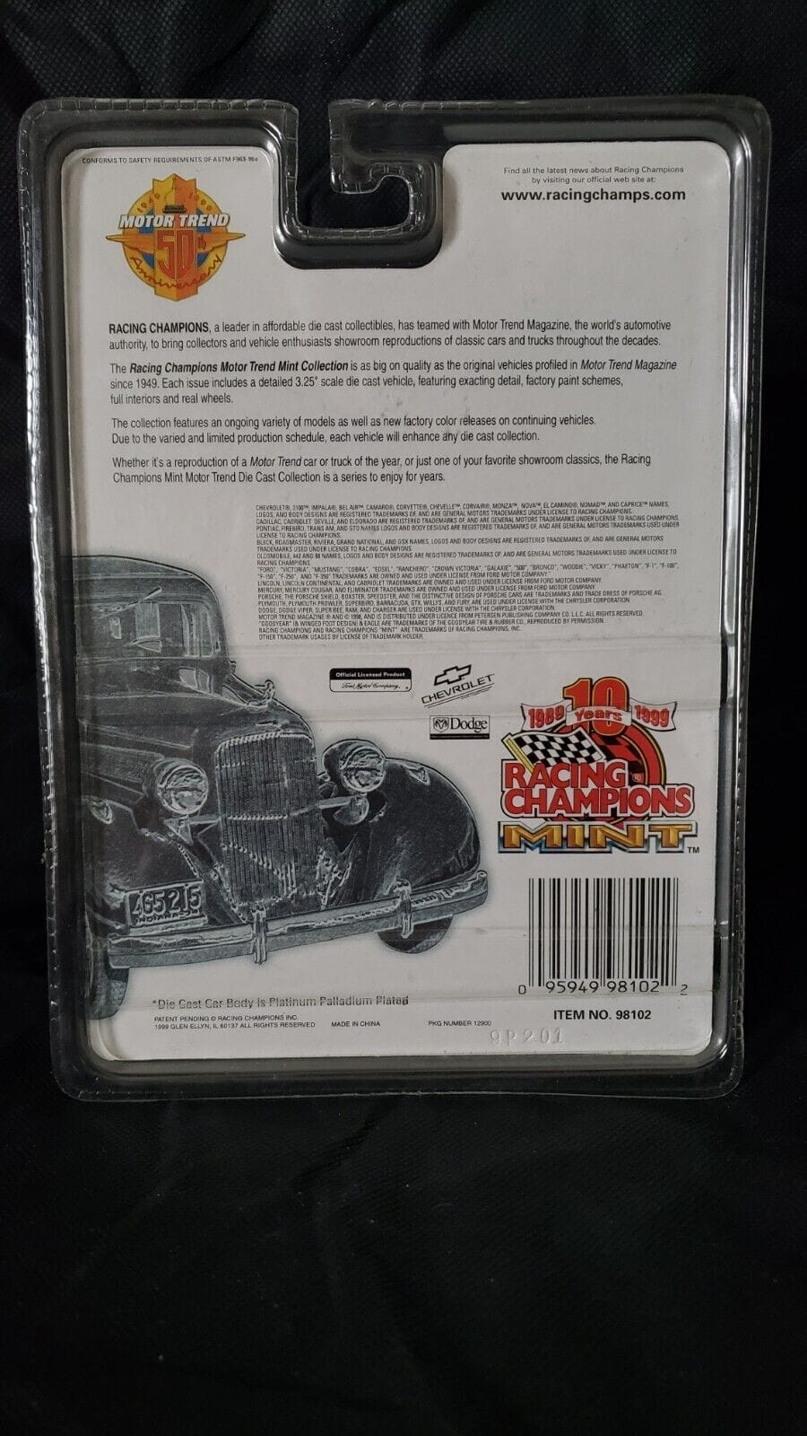 1968 Pontiac Firebird 1:64 Platinum Racing Champions Diecast Toy Car - Image 4