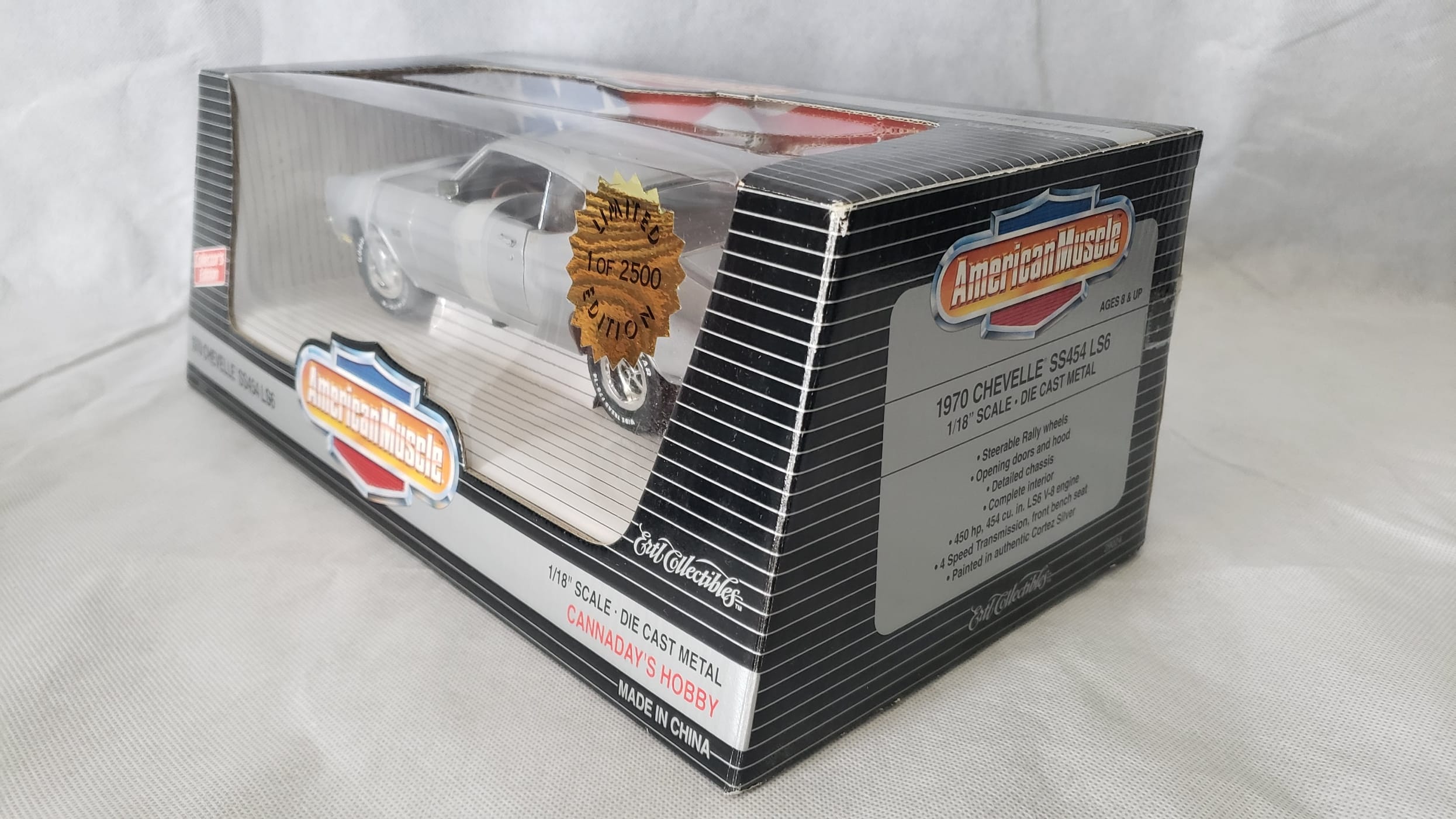 Ertl American Muscle 1:18 Diecast 1970 Chevy Chevelle SS – Silver - Image 3