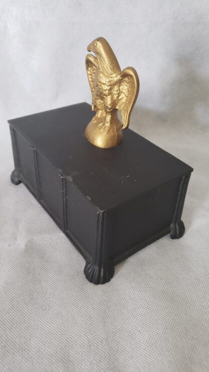 Cast Iron Art Vintage Desktop Storage Box Americana Civil War Style Eagle - Image 13