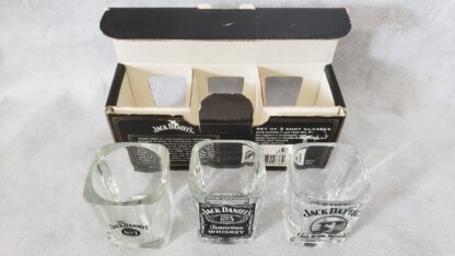 Jack Daniels Square Whiskey Shot Glass Set Vintage Distillery Advertising Art - Image 13