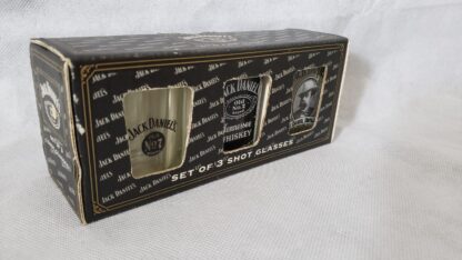 Jack Daniels Square Whiskey Shot Glass Set Vintage Distillery Advertising Art - Image 3