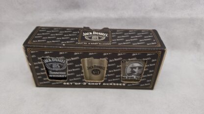 Jack Daniel Square Whiskey Shot 3 Glasses Set Vintage Distillery Advertising Barware