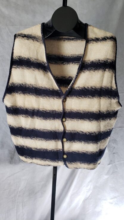 Retro Aztec Button Sweater Vest Men XL Vintage Structure Stripe 90s Cardigan Set - Image 23