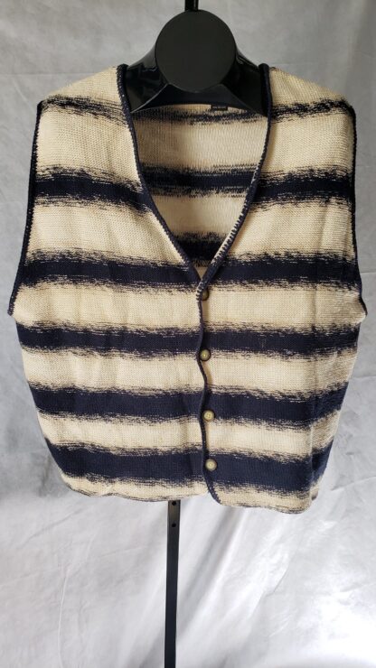 Retro Aztec Button Sweater Vest Men XL Vintage Structure Stripe 90s Cardigan Set - Image 17
