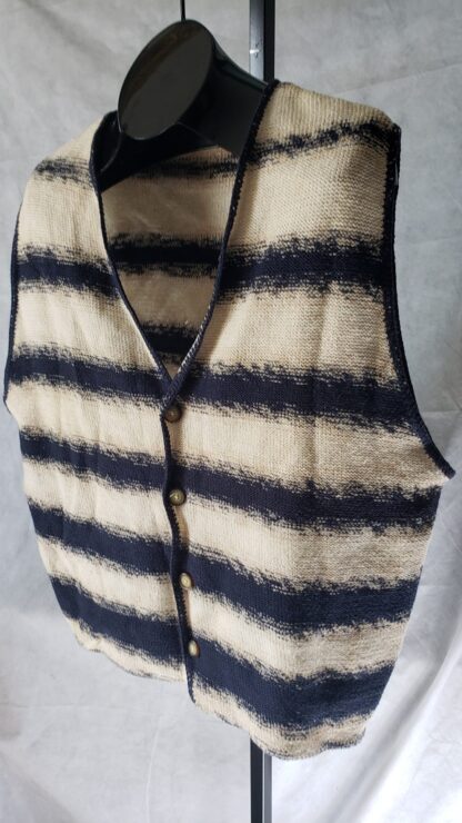 Retro Aztec Button Sweater Vest Men XL Vintage Structure Stripe 90s Cardigan Set - Image 14