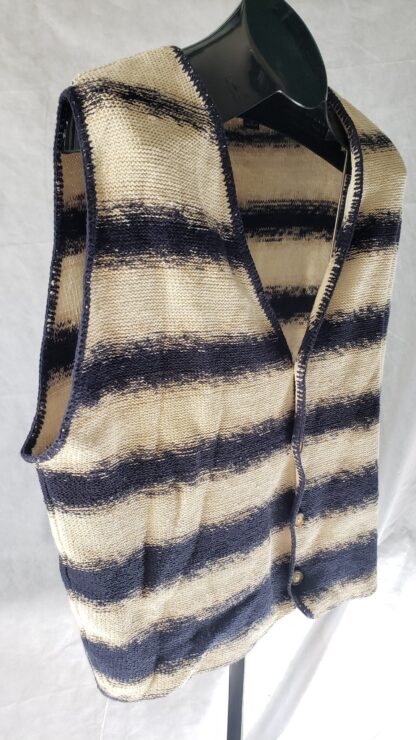 Retro Aztec Button Sweater Vest Men XL Vintage Structure Stripe 90s Cardigan Set - Image 19