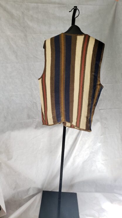 Retro Aztec Button Sweater Vest Men XL Vintage Structure Stripe 90s Cardigan Set - Image 11