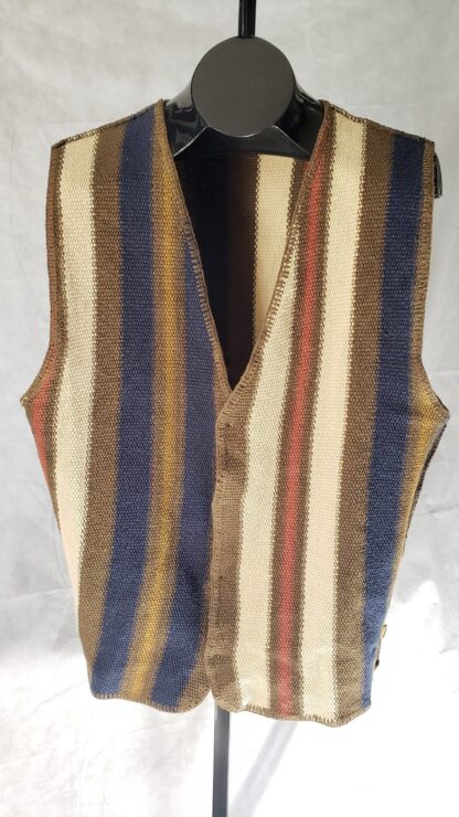 Retro Aztec Button Sweater Vest Men XL Vintage Structure Stripe 90s Cardigan Set - Image 9