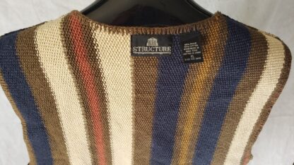 Retro Aztec Button Sweater Vest Men XL Vintage Structure Stripe 90s Cardigan Set - Image 10