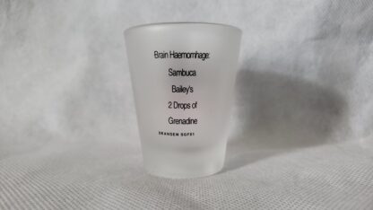 Brain Hemorrhage Frosted Whiskey Shot Glass Mixed Drink Recipe Skansen