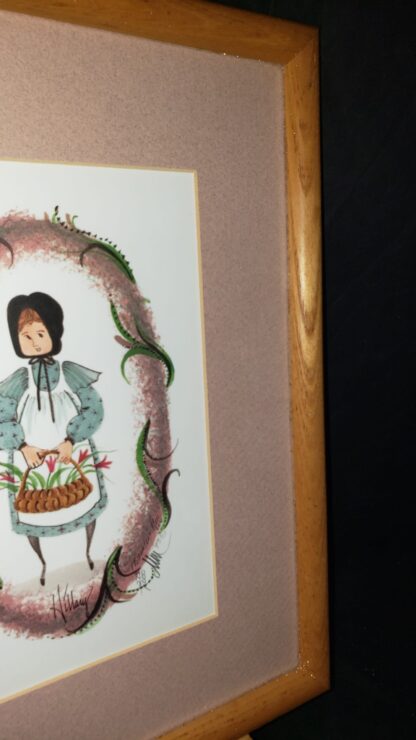Hillary 1993 P Buckley Moss Signed Numbered Girl Vintage Framed Art Print - Image 16