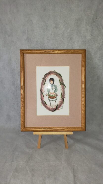 Hillary 1993 P Buckley Moss Signed Numbered Girl Vintage Framed Art Print - Image 21