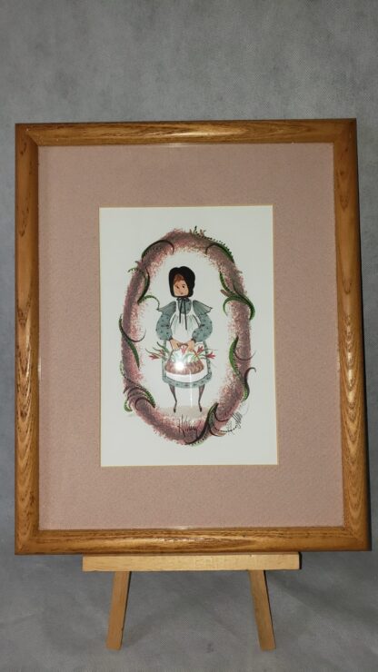 Hillary 1993 Pat P. Buckley Moss Signed Numbered Amish Girl Vintage Framed Art Print