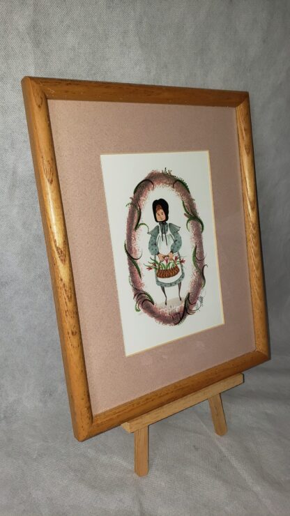 Hillary 1993 P Buckley Moss Signed Numbered Girl Vintage Framed Art Print - Image 23
