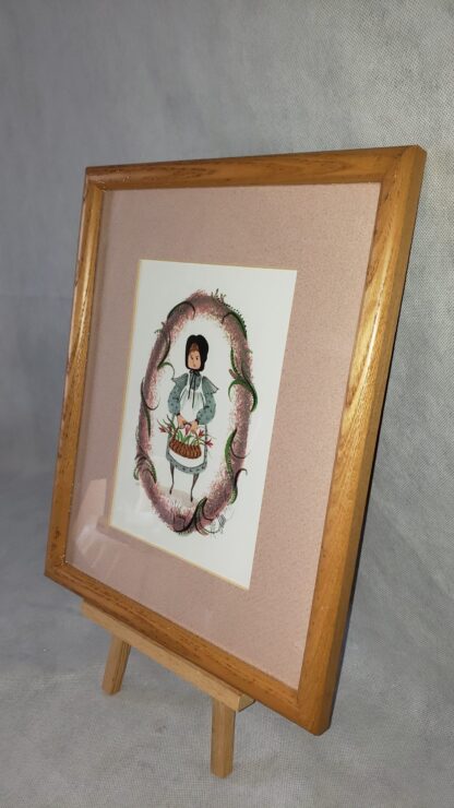 Hillary 1993 P Buckley Moss Signed Numbered Girl Vintage Framed Art Print - Image 24