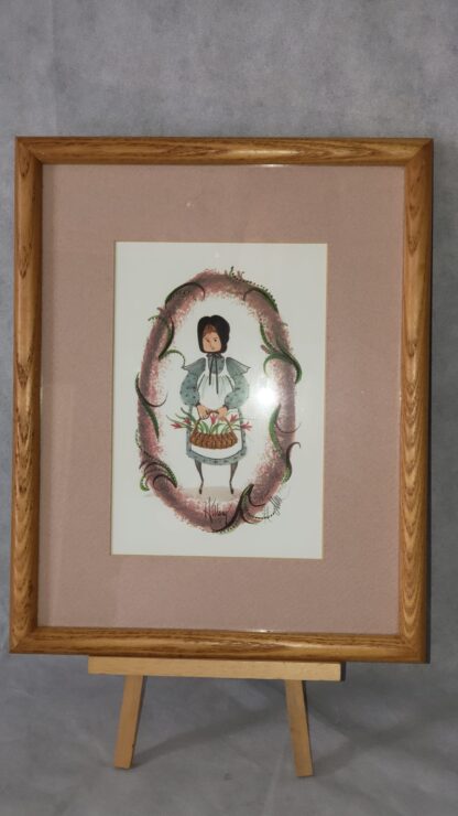 Hillary 1993 P Buckley Moss Signed Numbered Girl Vintage Framed Art Print - Image 25