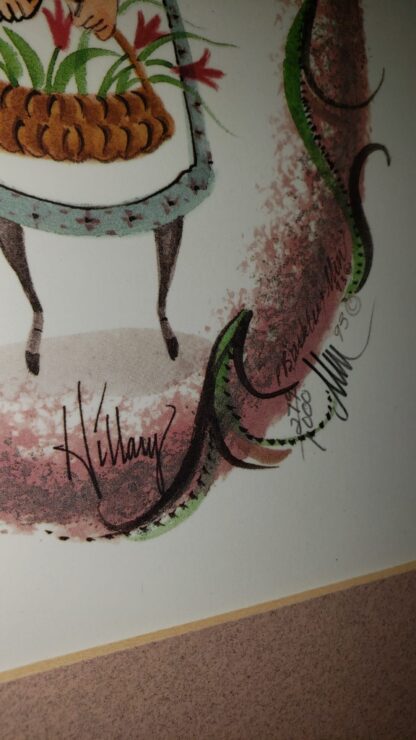 Hillary 1993 P Buckley Moss Signed Numbered Girl Vintage Framed Art Print - Image 5