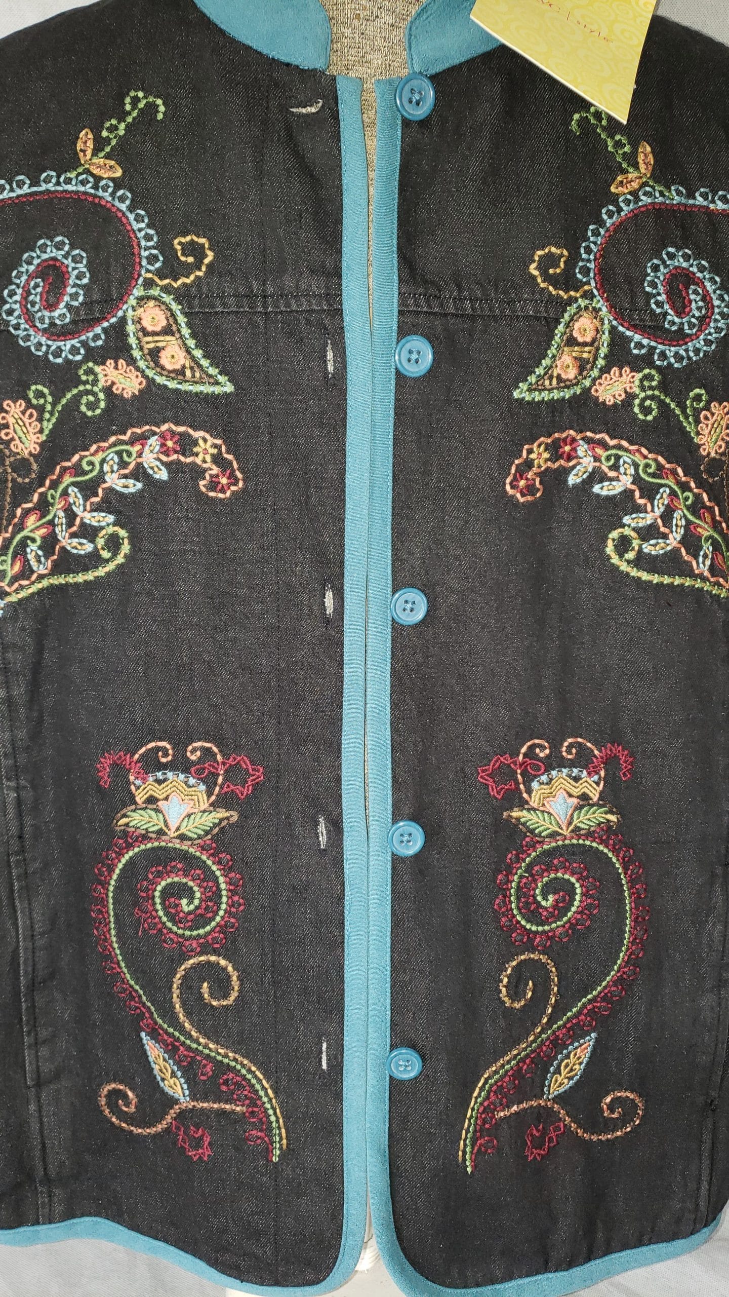 Denim & Co Women’s Paisley Embroidered Jacket – Boho Style – Plus 1X - Image 15