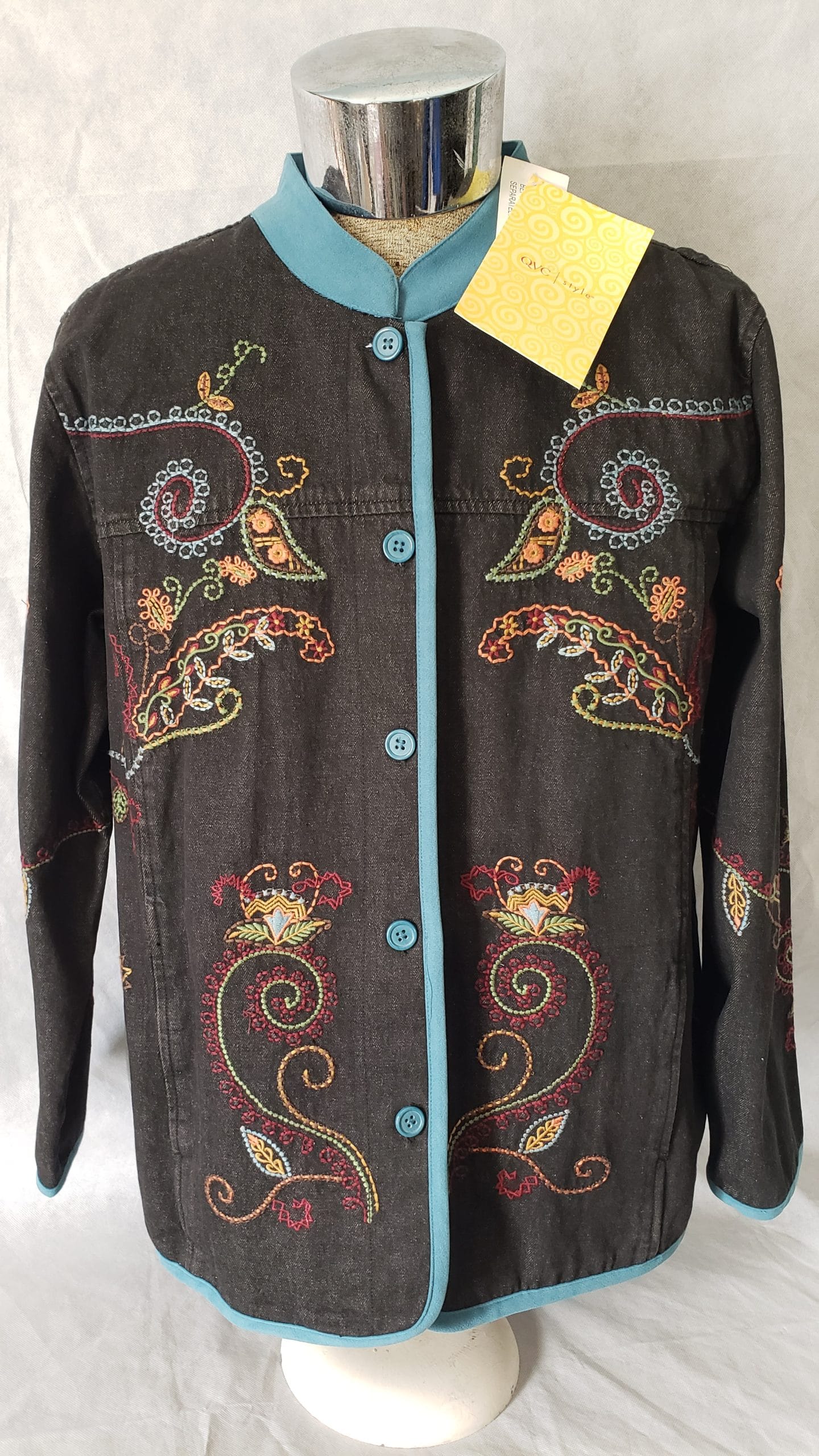Denim & Co Women’s Paisley Embroidered Jacket – Boho Style – Plus 1X - Image 7