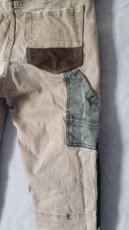 Jordan Craig Teen Jeans Patchwork Tan Kids Distressed Denim Hip-Hop Cargo Pants - Image 10