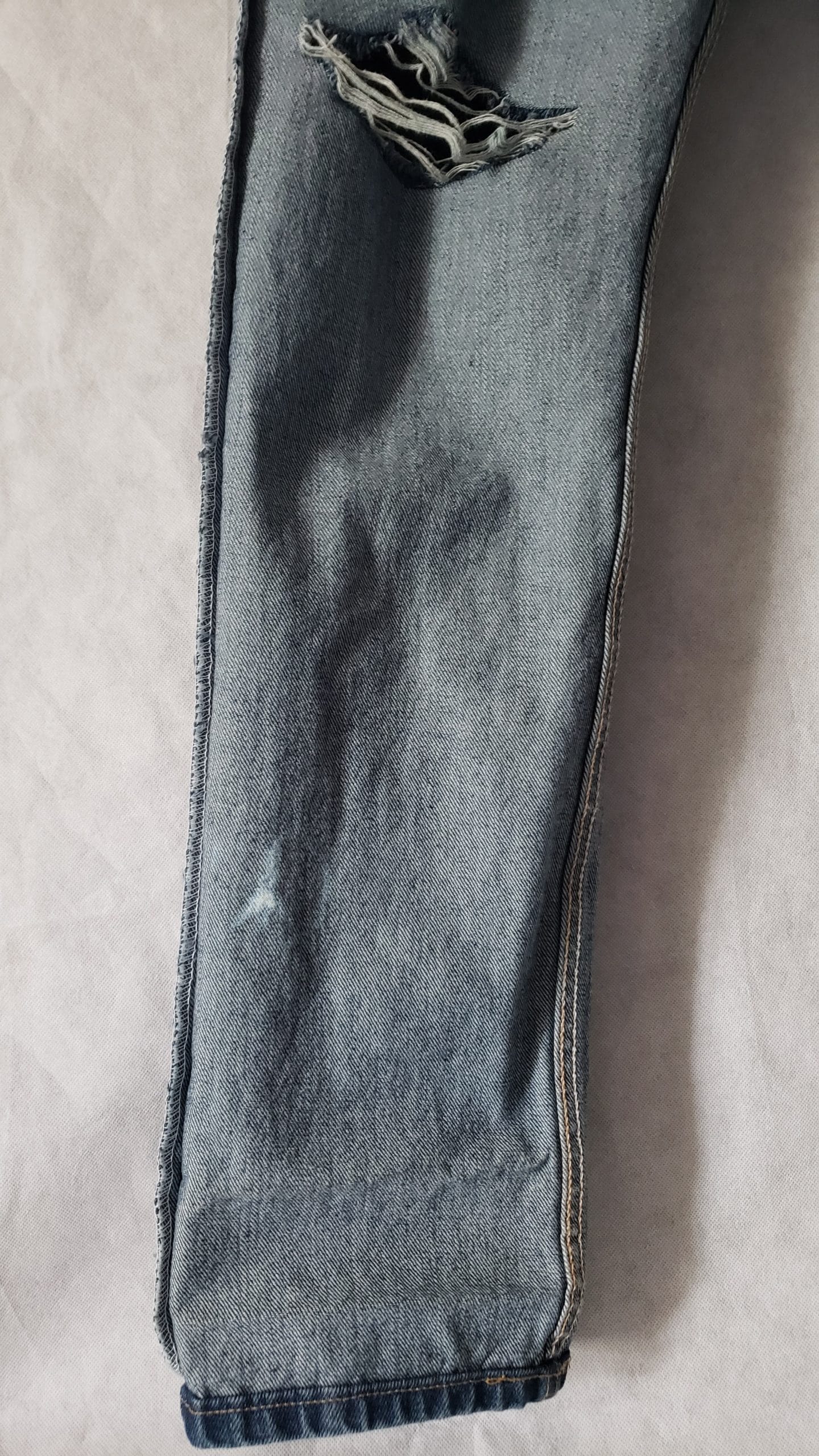 Men’s Upcycled Denim Jeans – Boho Patchwork Peace Wrangler Style – Size 32 - Image 27