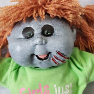 Zombie Baby Girl Art Doll Living Dead Creepy Halloween Cabbage Patch Kids Figure with Red Hair