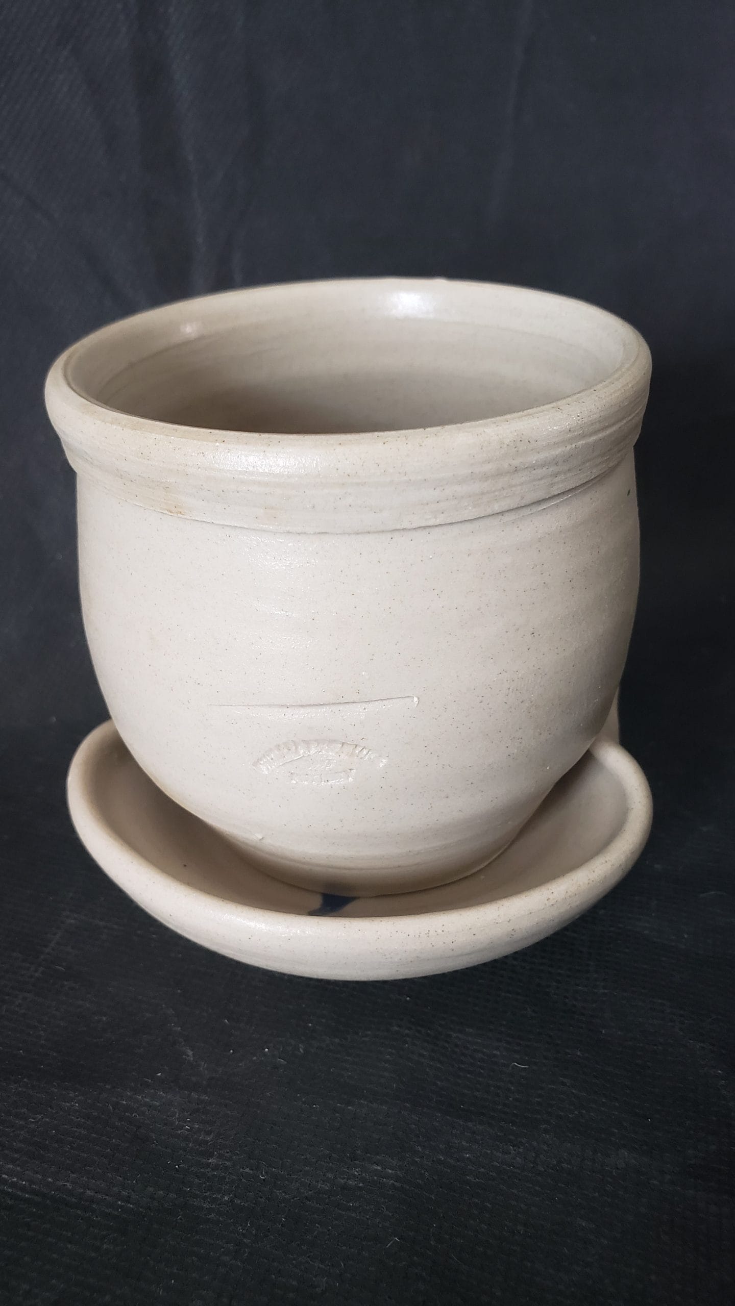 Vintage Williamsburg Cobalt Blue Pottery Tea Set – Leaf Design Cup, Creamer & Sugar - Image 17