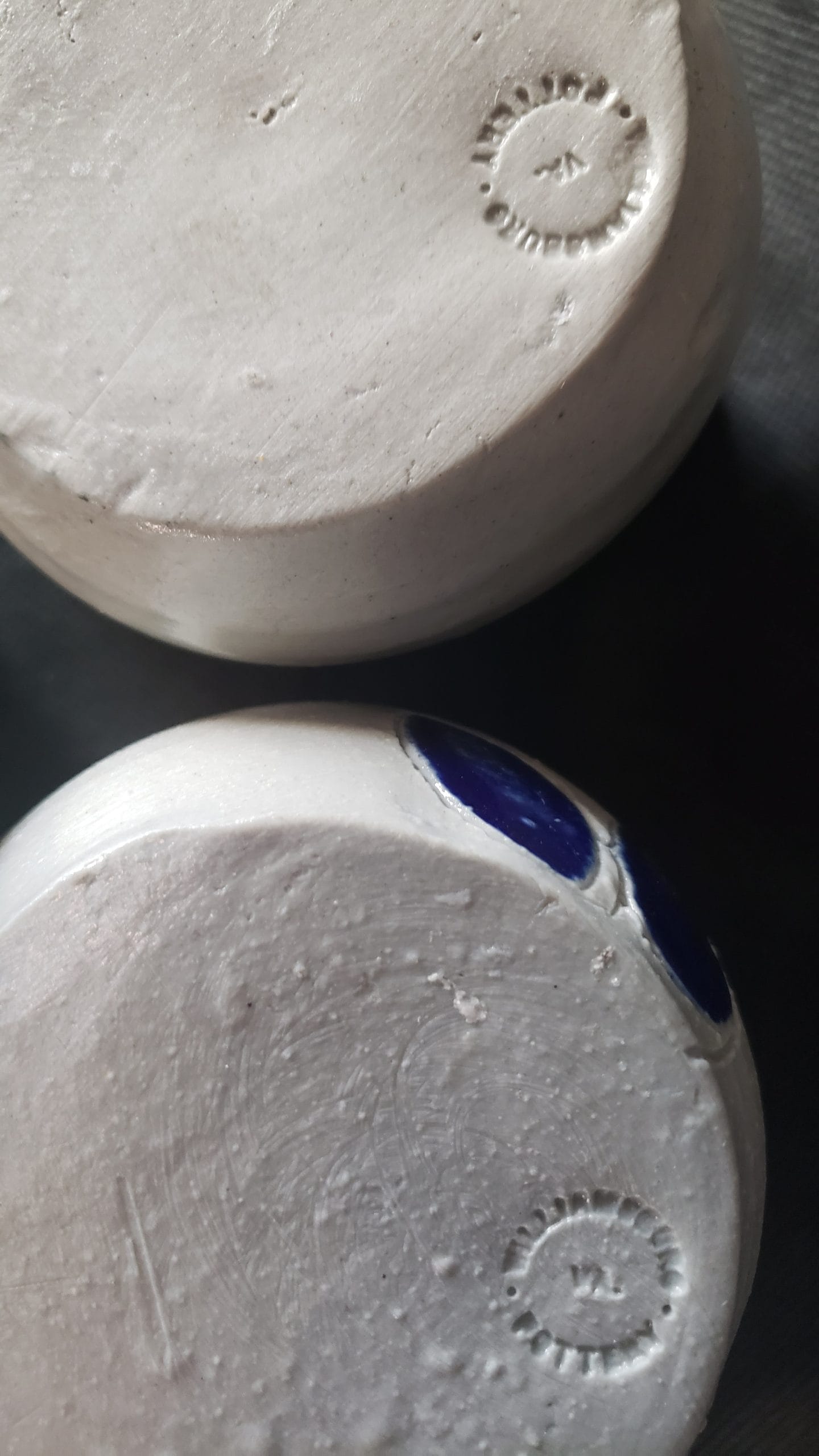 Vintage Williamsburg Cobalt Blue Pottery Tea Set – Leaf Design Cup, Creamer & Sugar - Image 11