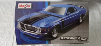 Blue 1970 Ford Mustang Boss 302 Maisto Assembly Line Diecast Metal Model Kit