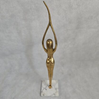 Karl Hagenauer Style Nude Woman Vintage Sculpture MCM Brass Art Deco Ballerina - Image 12