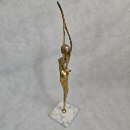 Karl Hagenauer Style Nude Woman Vintage Sculpture MCM Brass Art Deco Ballerina - Image 13