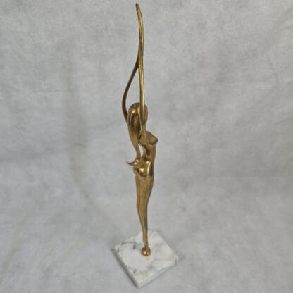 Karl Hagenauer Style Nude Woman Vintage Sculpture MCM Brass Art Deco Ballerina - Image 15