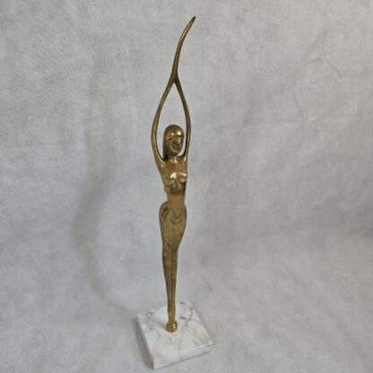 Karl Hagenauer Style Nude Woman Vintage Sculpture MCM Brass Art Deco Ballerina - Image 8