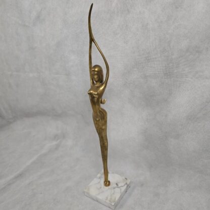 Karl Hagenauer Style Nude Woman Vintage Sculpture MCM Brass Art Deco Ballerina - Image 6
