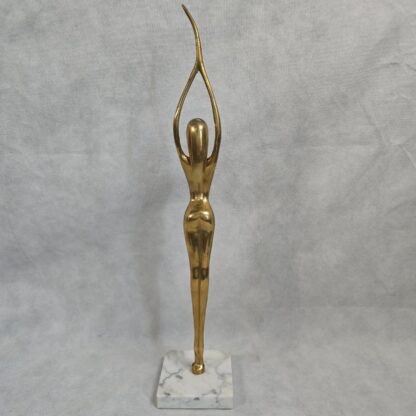 Karl Hagenauer Style Nude Woman Vintage Sculpture MCM Brass Art Deco Ballerina Dance
