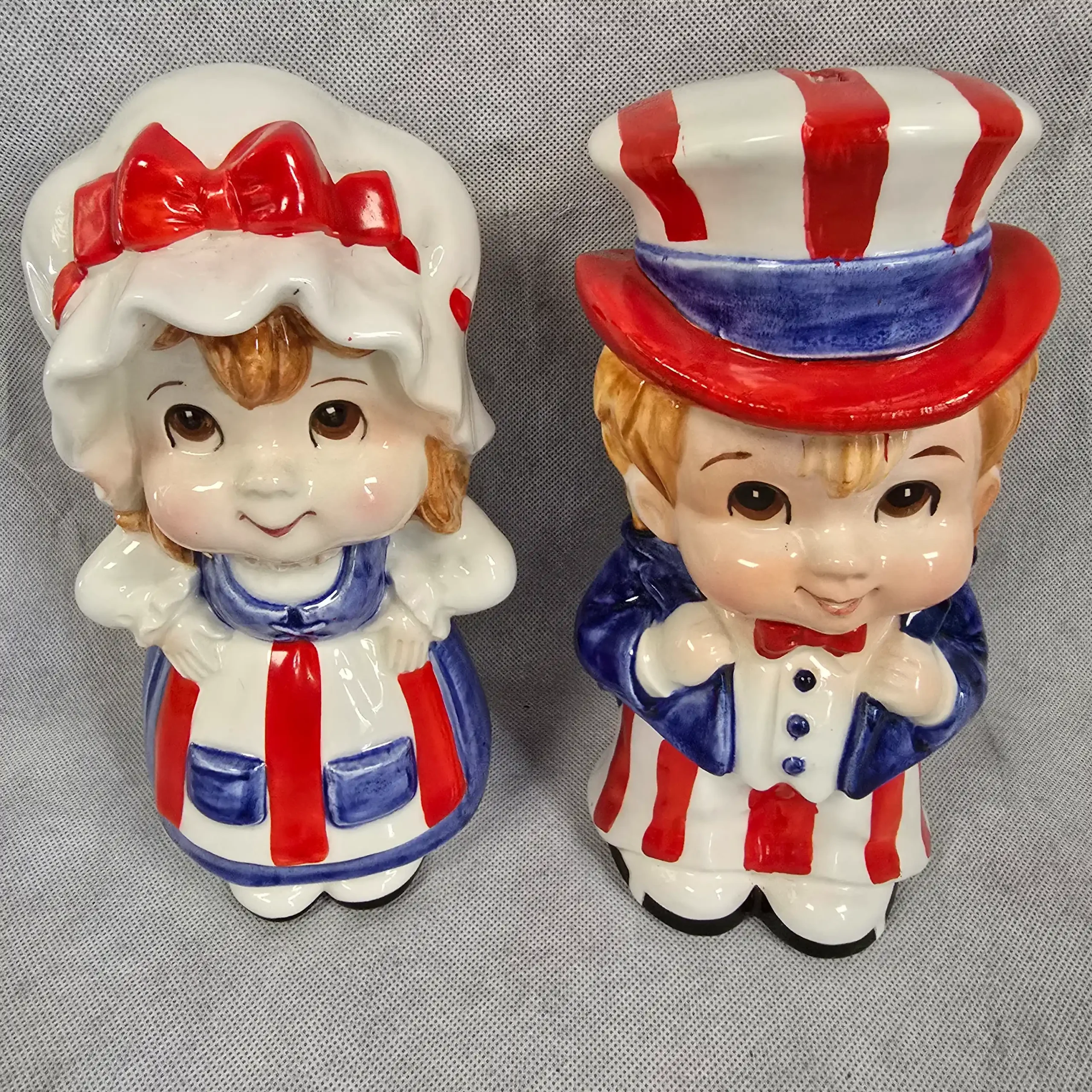 Vintage Lefton Patriotic Ceramic Figurine – Uncle Sam & Betsy Ross Piggy Bank - Image 24