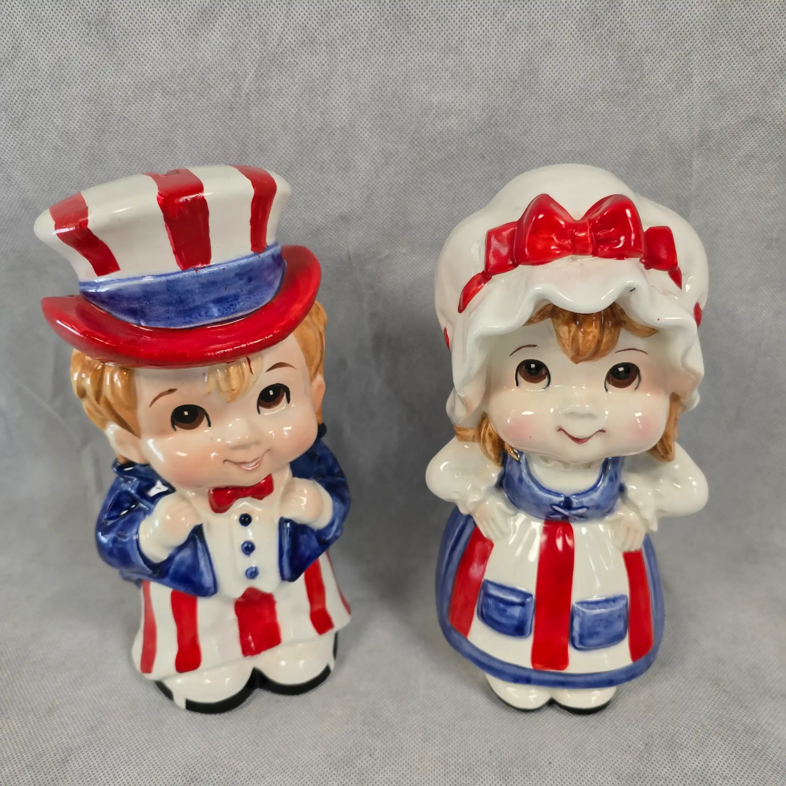 Vintage Lefton Patriotic Ceramic Figurine – Uncle Sam & Betsy Ross Piggy Bank - Image 16
