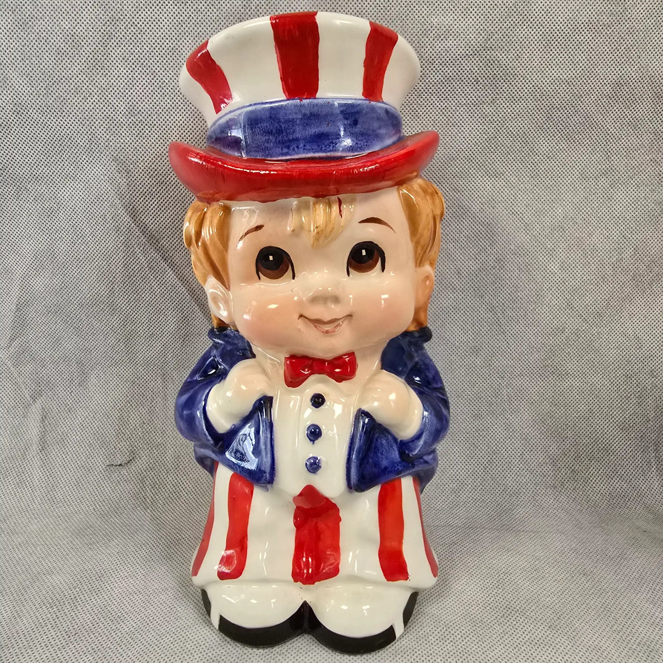 Vintage Lefton Patriotic Ceramic Figurine – Uncle Sam & Betsy Ross Piggy Bank - Image 14
