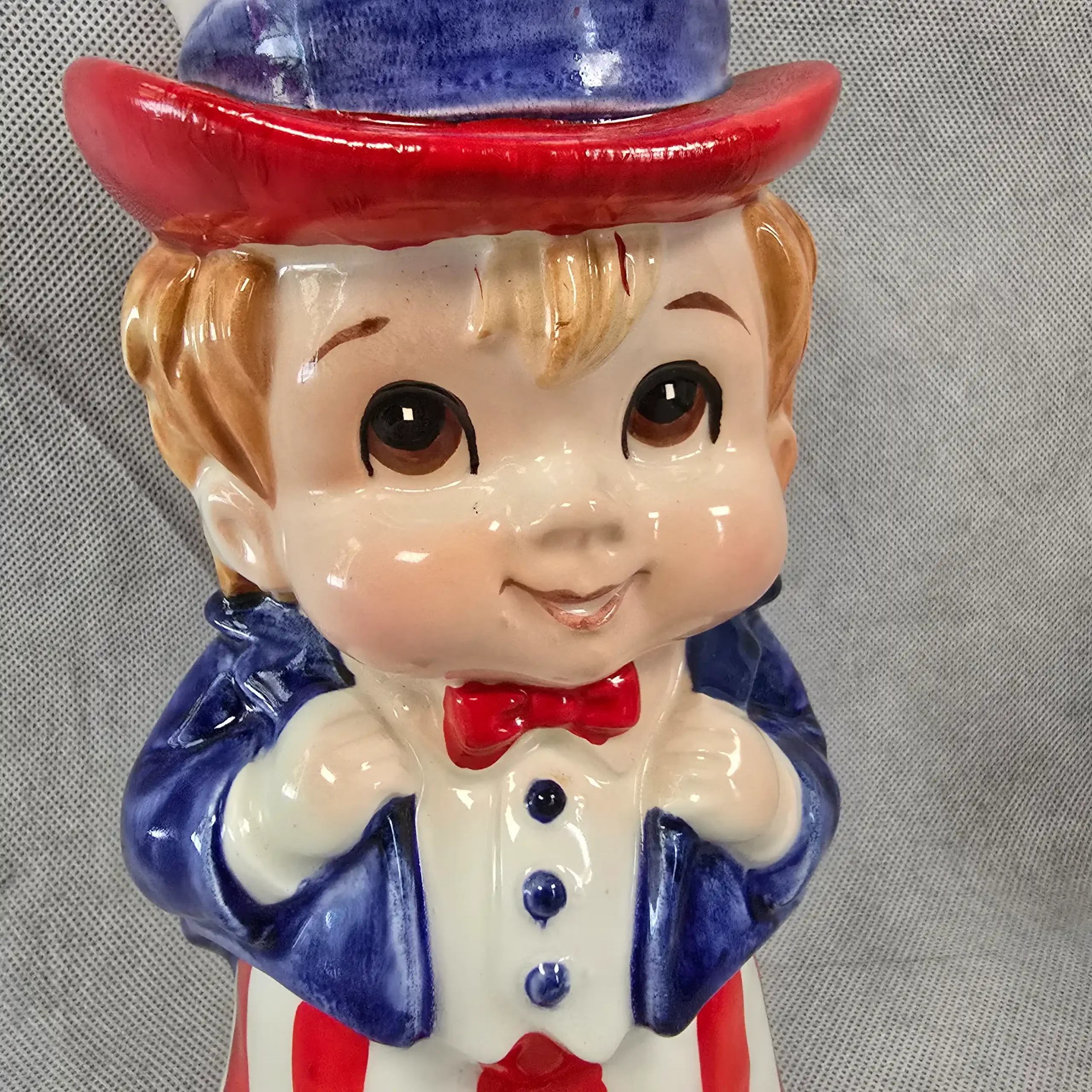 Vintage Lefton Patriotic Ceramic Figurine – Uncle Sam & Betsy Ross Piggy Bank - Image 13