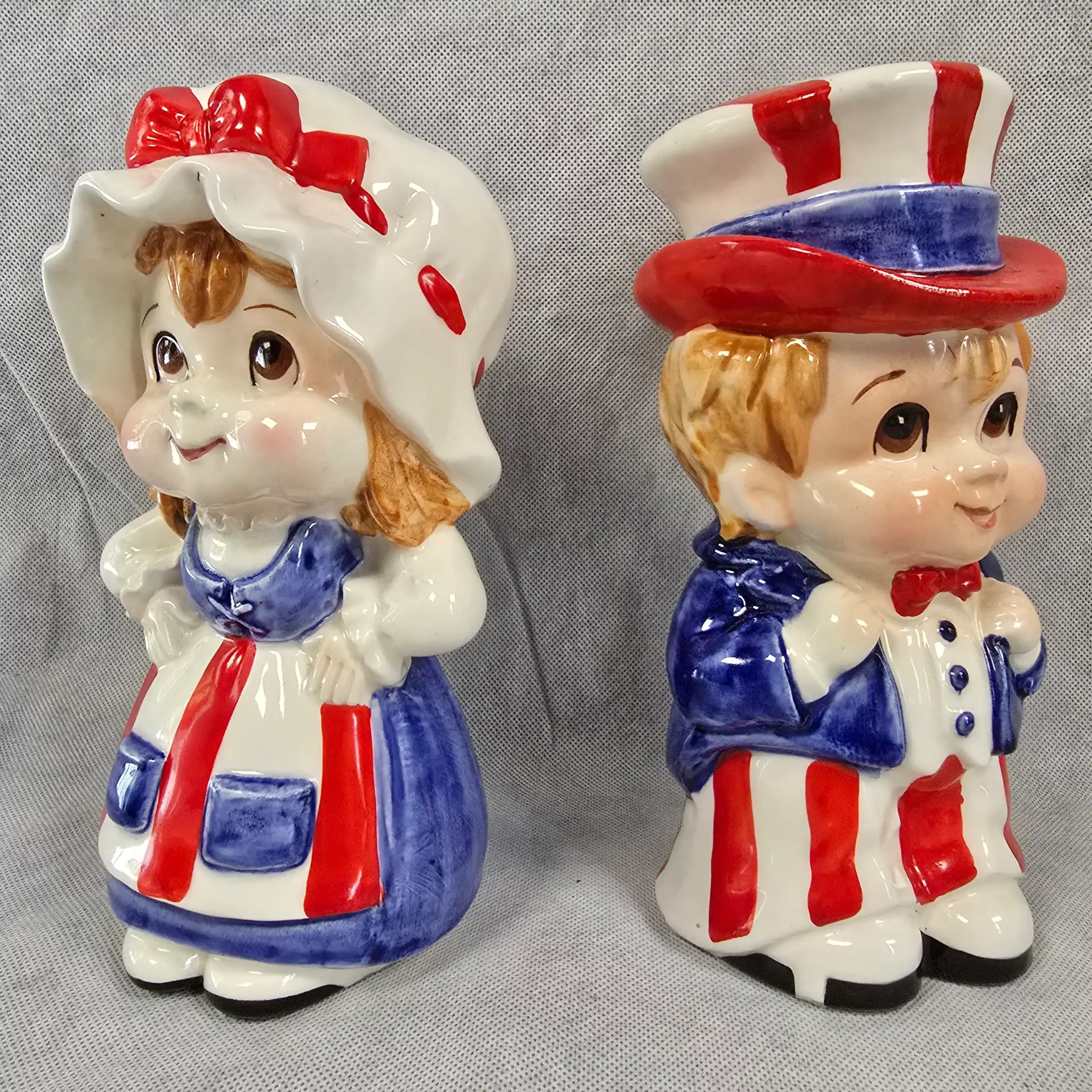 Vintage Lefton Patriotic Ceramic Figurine – Uncle Sam & Betsy Ross Piggy Bank - Image 11