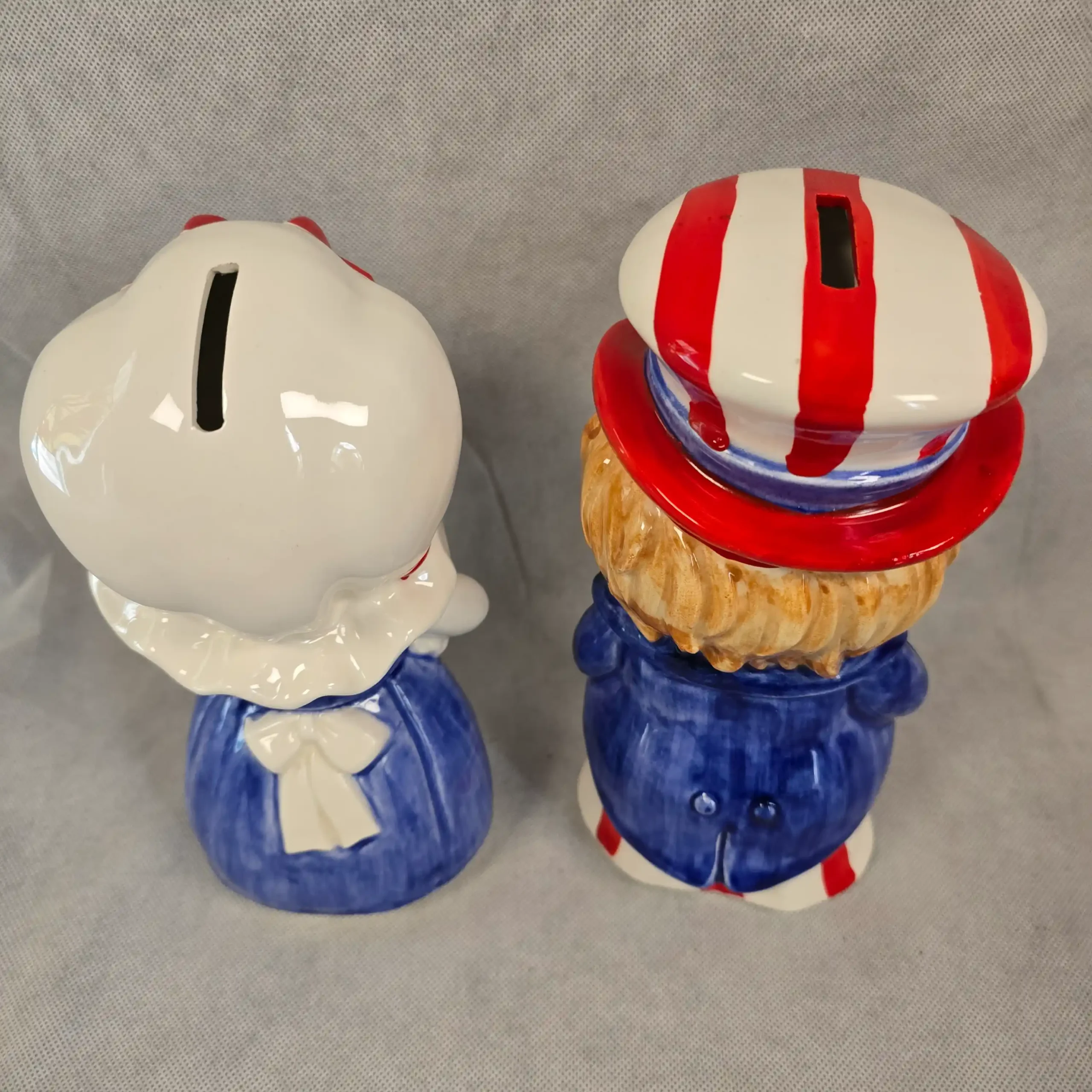 Vintage Lefton Patriotic Ceramic Figurine – Uncle Sam & Betsy Ross Piggy Bank - Image 10
