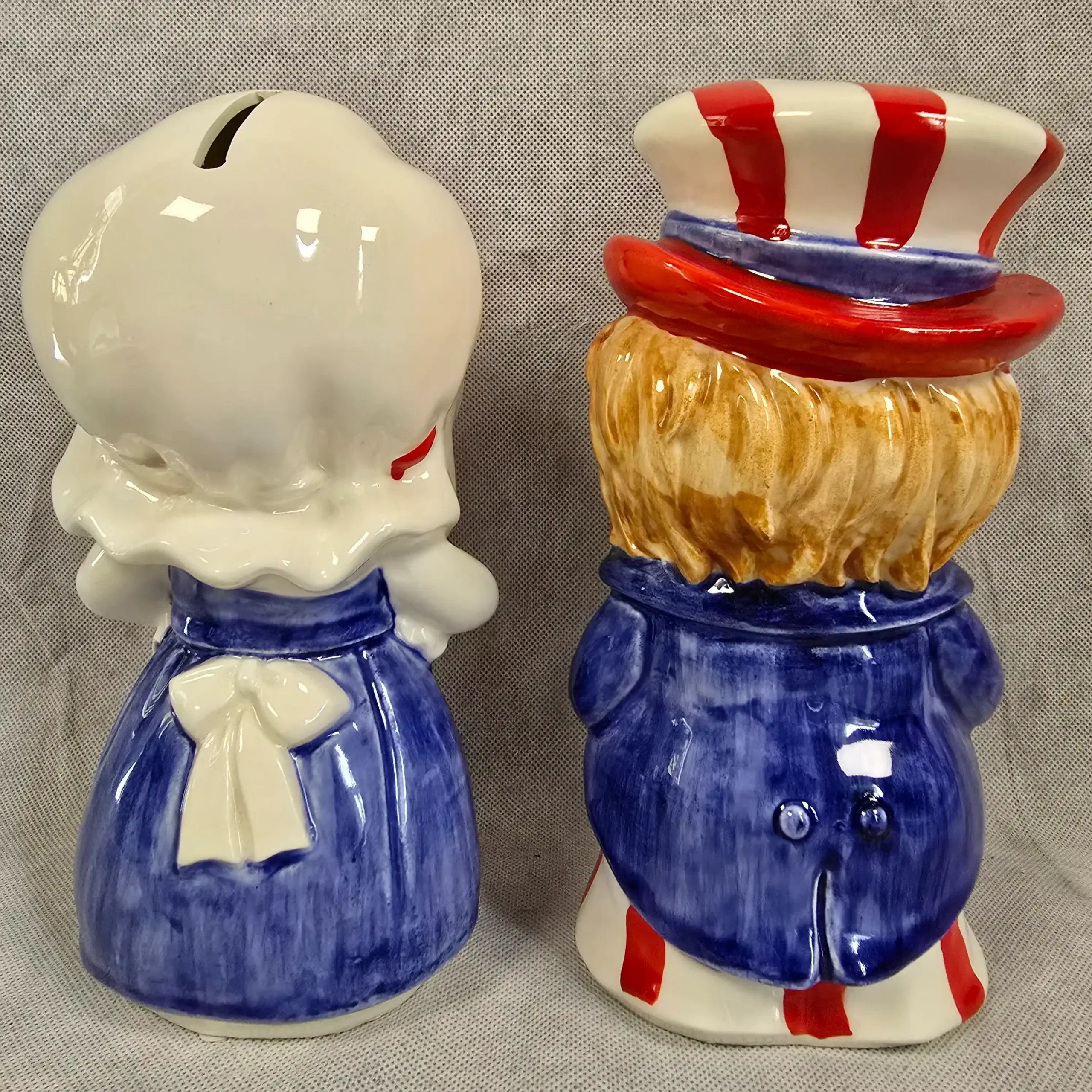 Vintage Lefton Patriotic Ceramic Figurine – Uncle Sam & Betsy Ross Piggy Bank - Image 21