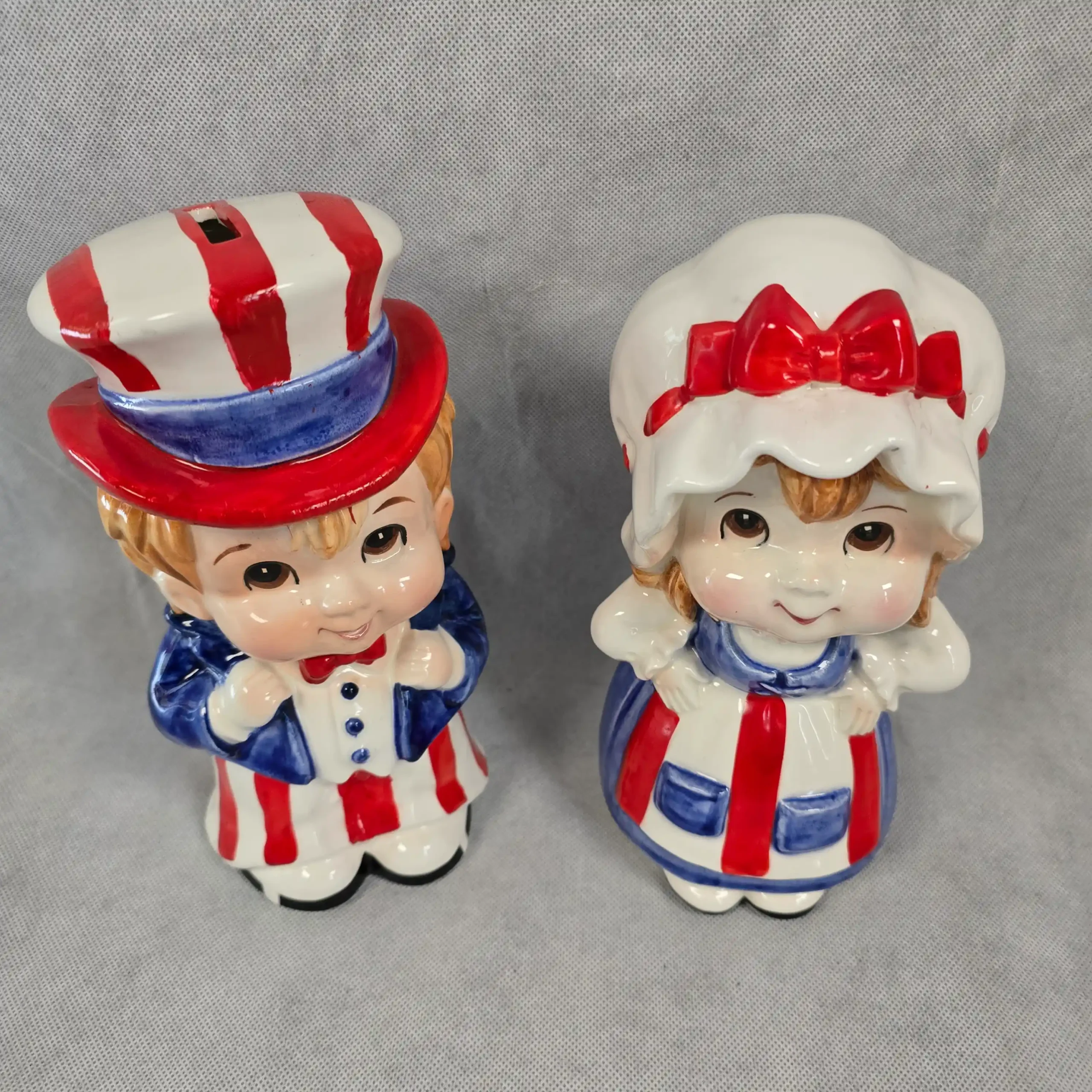 Vintage Lefton Patriotic Ceramic Figurine – Uncle Sam & Betsy Ross Piggy Bank - Image 17
