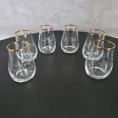 Ritzenhoff Whiskey Taster Gold Tulip Shot Glasses Stemless Snifter Set - Image 6