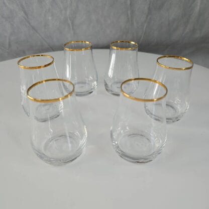 Ritzenhoff Whiskey Taster Gold Tulip Shot Glasses Stemless Snifter Set - Image 4